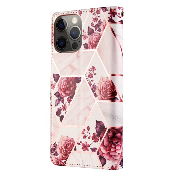 iPhone 16 -kotelo, ruusukultainen, kullattu marmori, sekatekniikkamaalaus