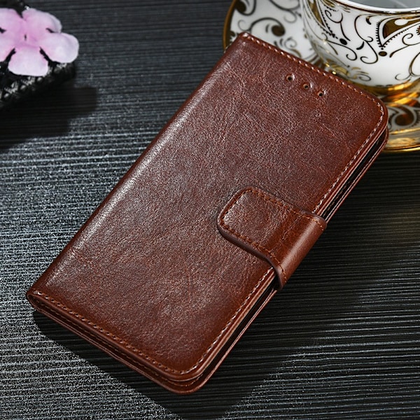 Etui til iPhone 14 Plus brun stand Flip