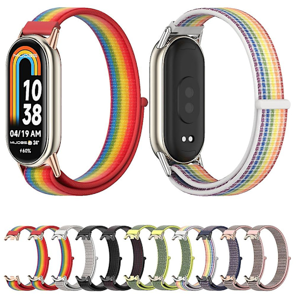 Mijobs Nylon Loop -ranneke, yhteensopiva Xiaomi Mi Band 8:n kanssa