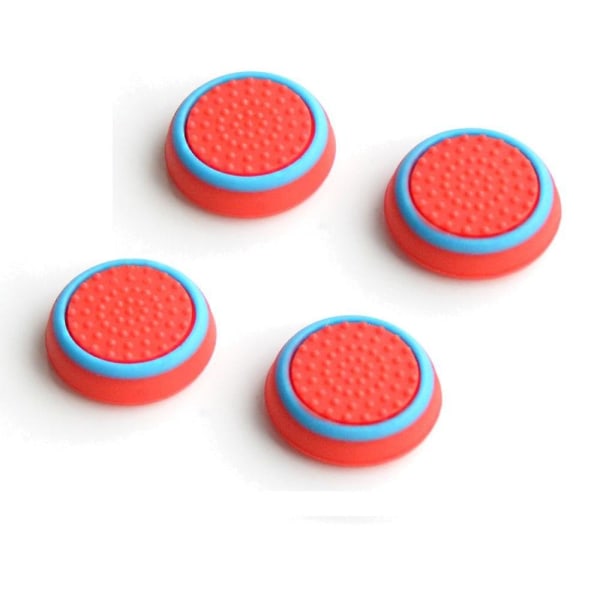 Silikon Analog Thumb Stick Grips Cover för Ps4 - Ps3 Controller Thumbstick Red Blue