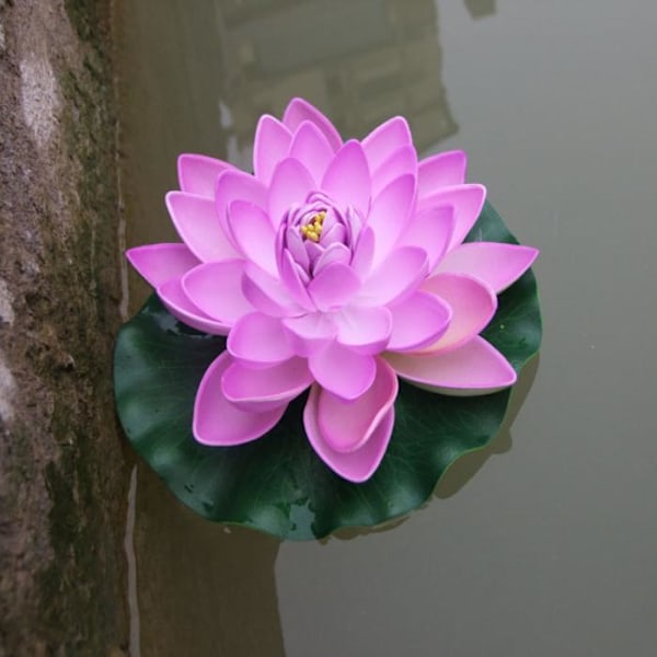 Flydende Kunstig Lotus Simulation Lotus Vandplanter Falsk Åkande til Have Dam Terrasse Dekoration Peach