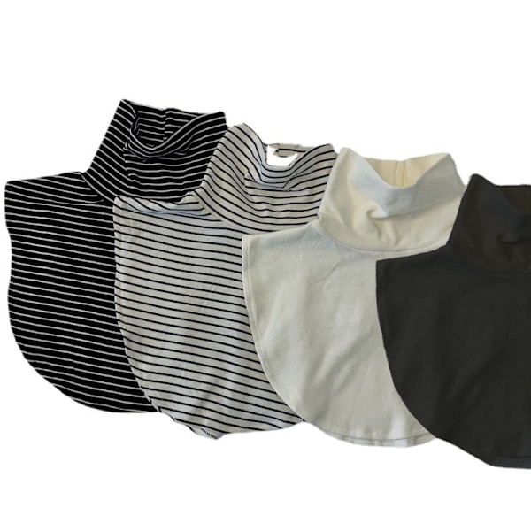 Dame falsk krage Avtakbar halv 'S Varmt skjerf Bunn Sh Black stripes Average size
