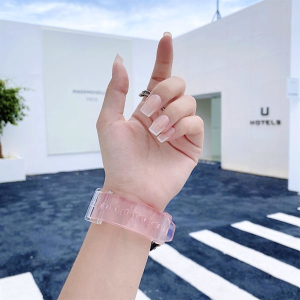 Pink Pink kompatibel med Samsung Galaxy Watch Active 2 Farveskift i sollys rem
