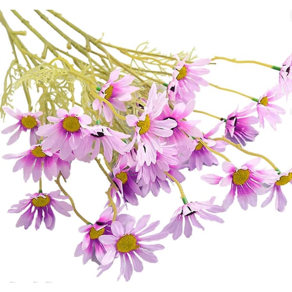 5 st Simuleringsprästkrage 5 Huvud Cosmos Dekorativa Rekvisita Simulerad Blomma Purple