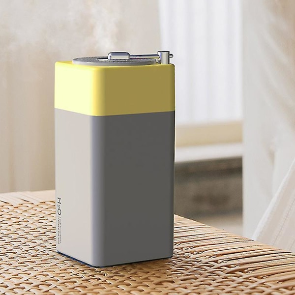 Ny högkapacitets bärbar hushållsdämpad luftkylare USB laddning, gul