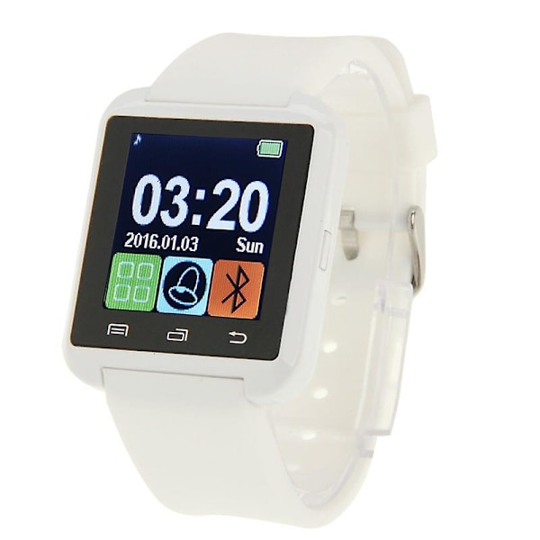 Vit Vit U80 1,5 tums LCD-skärm Bluetooth Hälsa Smart Klocka