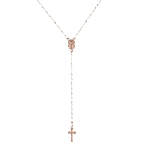 Christian Cross Bohemia Religiös Rosenkrans Halsband Gold