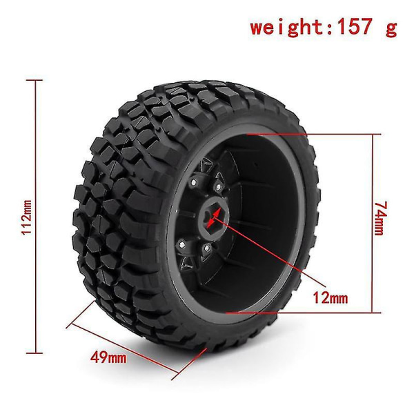 Nytt 4st 112mm 1/8 1/10 Short Course Truck Tire Tire Wheel,4