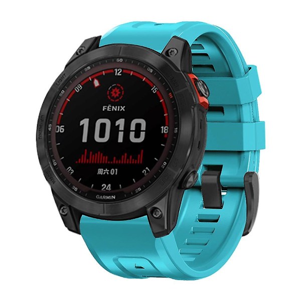 Himmelsblå Silikonarmband kompatibelt med Garmin Fenix 7x / 6x / 5x 26mm
