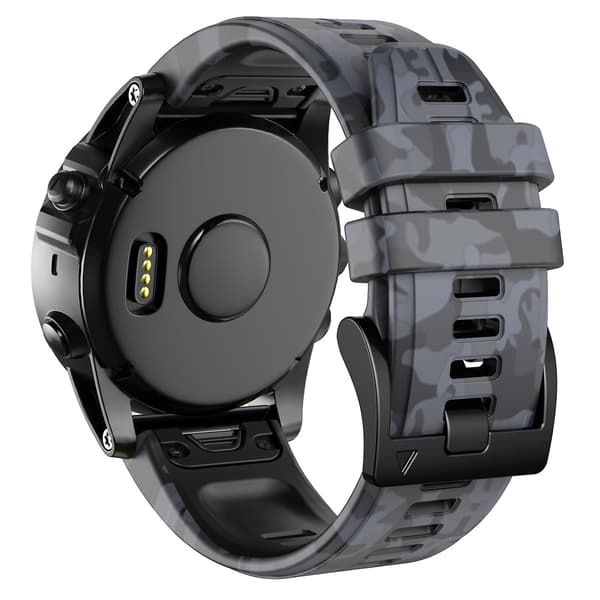 Grå Grå Camouflage Silikone Urrem kompatibel med Garmin Fenix 7