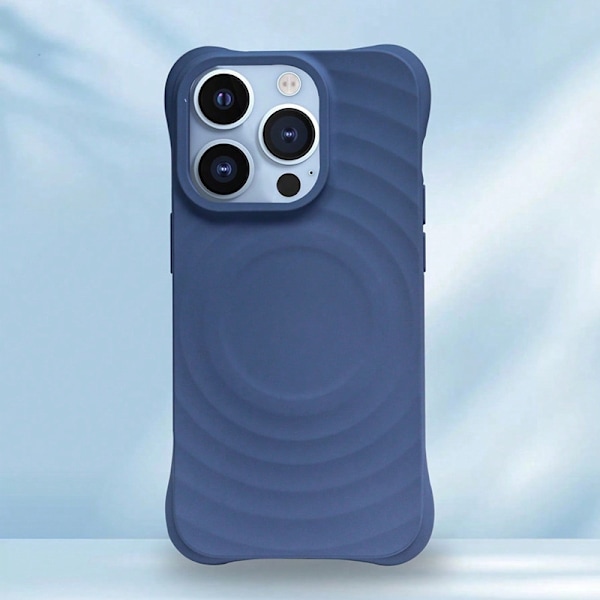 Fodral för iPhone 13 Pro Flytande Silikon Vågtextur Silikon Blå