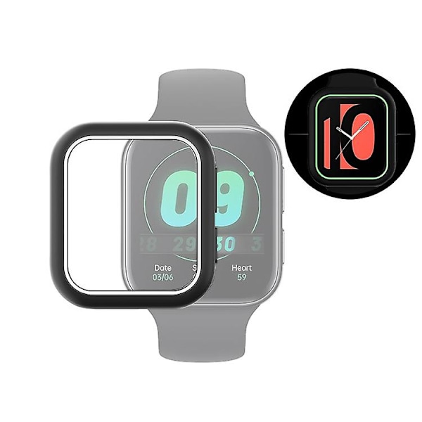 Yhteensopiva Oppo Watch 41mm TPU-kotelon kanssa, Väri: musta+valkoinen, hohtavan vihreä