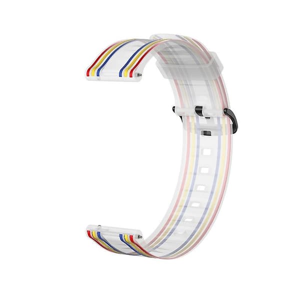 Hvit Hvit 22mm Stripet Silikonreim
