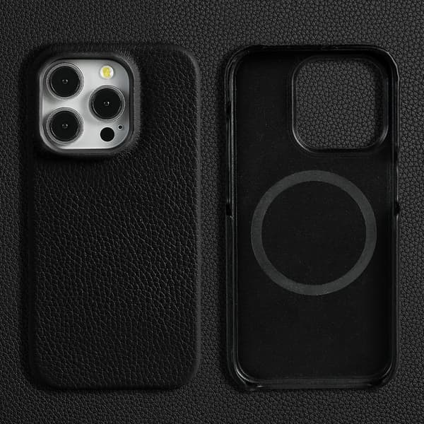 Kotelo iPhone 16pro musta magneettinen nahka
