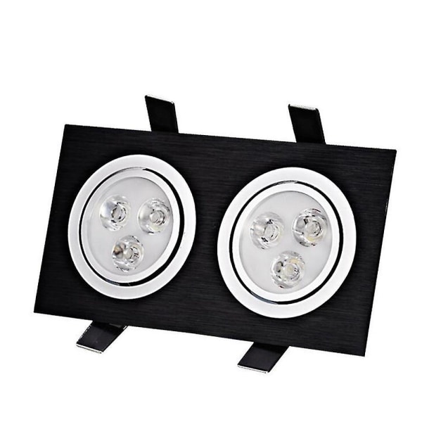 Led Inbyggd belysning - Dubbelpunktsljusgaller Ljus Led fyrkantigt tak Warm White(Silver) 5W X2