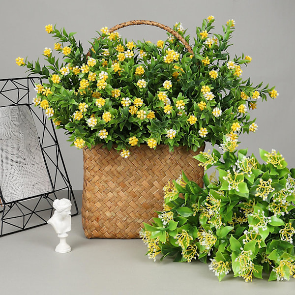 1 Bukett Realistiske Kunstige Blomster Ornamentale Miljøvennlige Iøynefallende DIY Falske Blomster til Hage 8