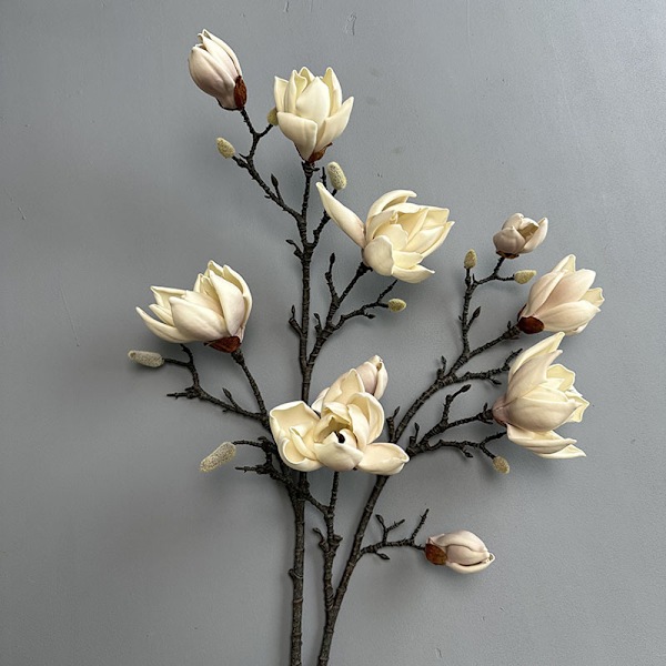 Faux EVA Magnolia Blomma, Falsk Magnolia Heminredning, Skum Multi-Huvud Magnolia Wabi-Sabi Stil Konstgjord Blomma Five-headed magnolia autumn red