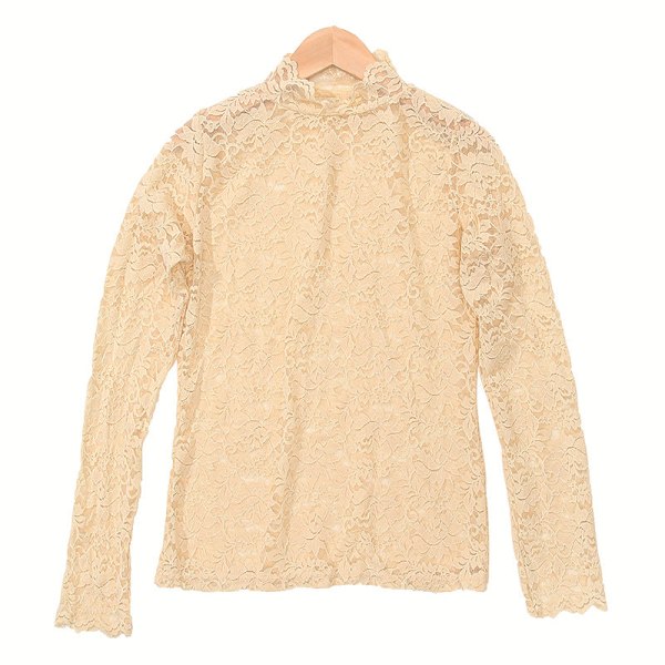 Dame falsk krage Avtakbar halv turtleneck Western Style S White Average size
