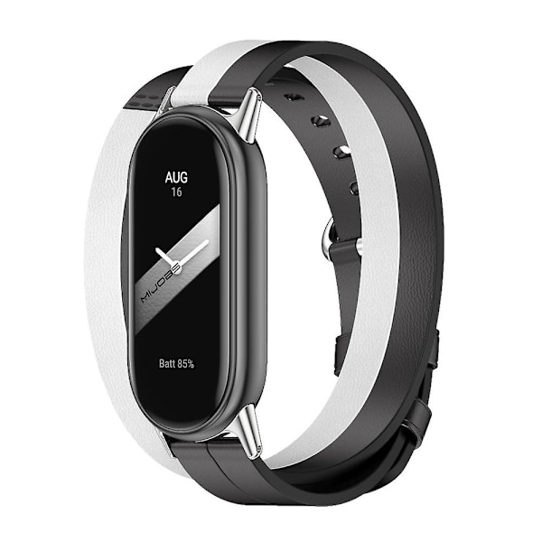 Mijobs Dobbel-Loop Lærreim Kompatibel med Xiaomi Mi Band 8