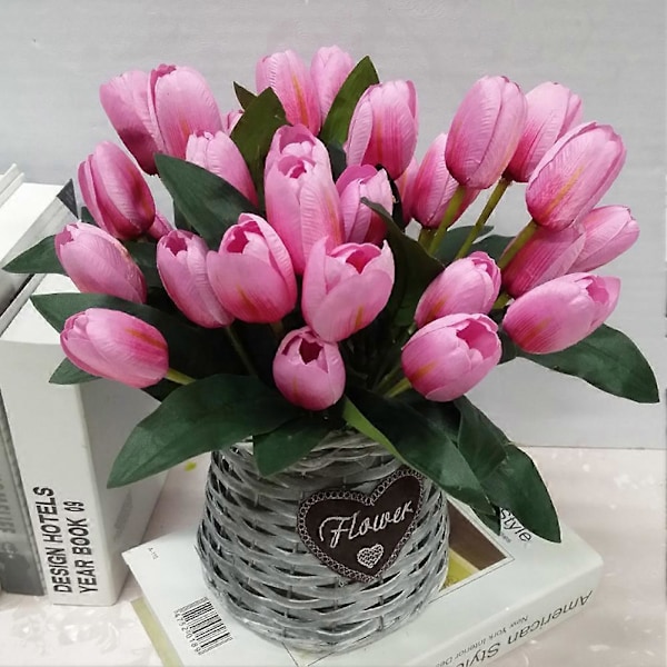 1 kimppu 9 tulppaania, keinotekoiset tulppaanikukat, pöytäkoriste, pieni kukkakimppu, kodin sisustus, tekopuutarha, metsäaidan lisäke Style 1