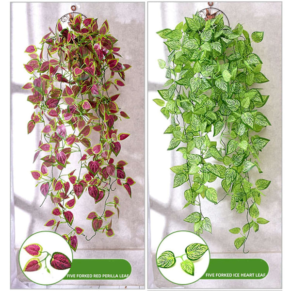 1 Bukett Kunstig Plante Ser Ut Som 5 Greners Simulering Grønn Scindapsus Cirrus Plante Hjemmeinnredning D