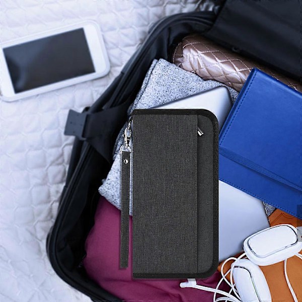 Resetillbehör med RFID-skydd, Passplånbok för Män Kvinnor (Polyester, Lättviktsdesign)