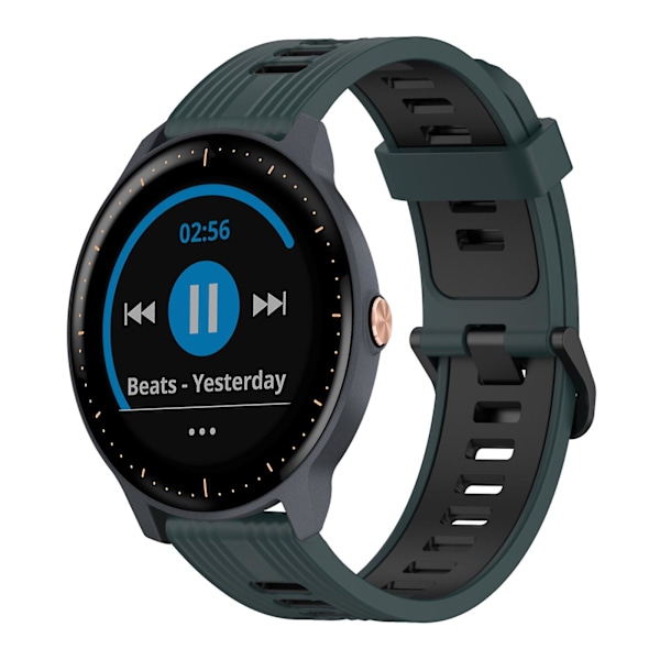 Olivengrøn   Sort Olivengrøn   Sort 20mm Silikone Urrem kompatibel med Garmin Vivoactive 3 Music