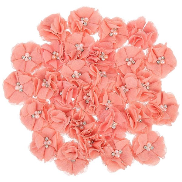 30 stk. Dekorative Blomsterstoffer Multifunktionelle Syblomster DIY Chiffonblomster