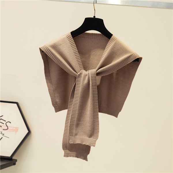 Dame falsk krage Avtakbar halv Ren farge Allsidig La Khaki Average size