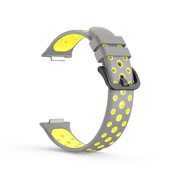 Grå Gul Grå Gul Silikonklokkereim kompatibel med Huawei Watch Fit 2