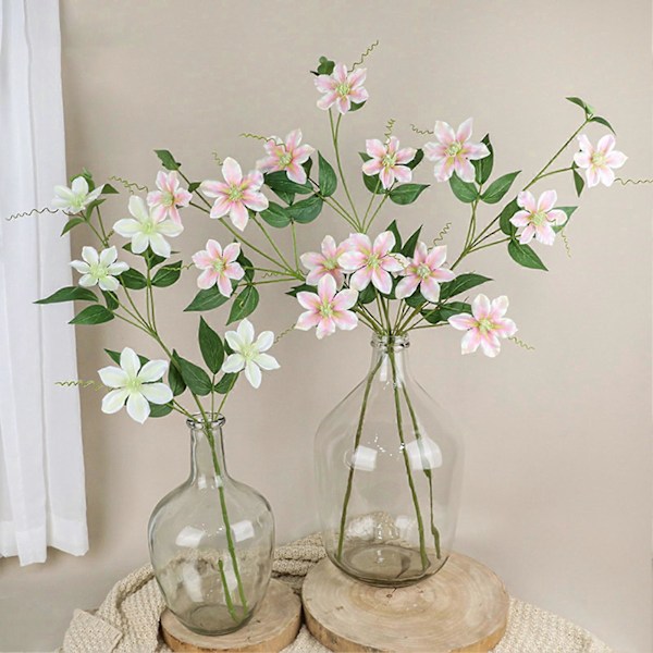 stic 5-Hode Klematis Kunstig Blomst Lettstelt Milky White