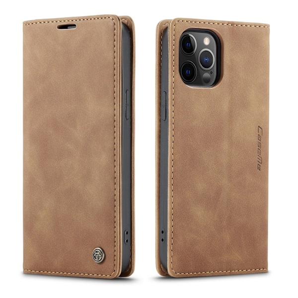 Etui til iPhone 15 Pro brun Wallet med kortholder flip