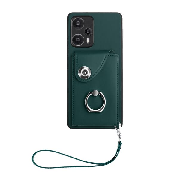 iPhone 13 Pro -kotelo vihreä + iso käsiremmi korttikotelolla