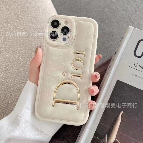 Fodral för iPhone 15 Vit lädertextur Helkropps mjukt par