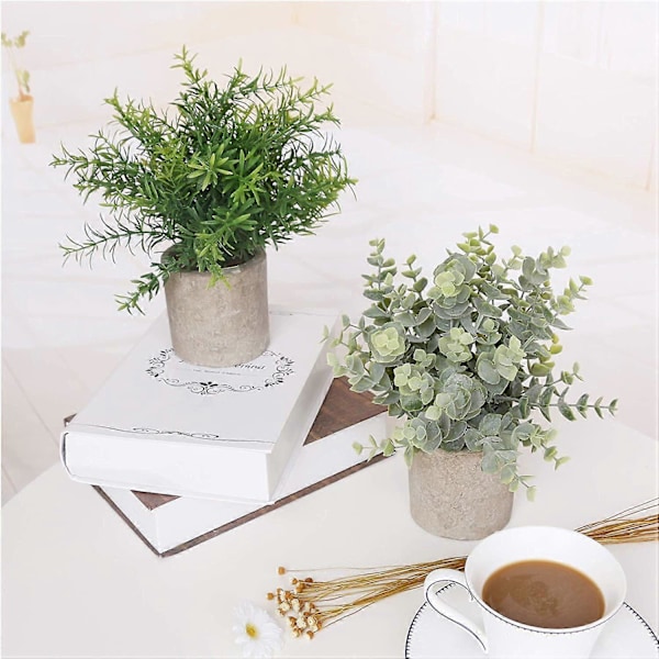 Kunstige planter med blomsterpotter, små blomsterpotter, kontor desktop dekoration, falske planter, hjemmekontor interiør dekoration (DS533)