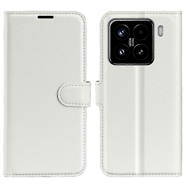 För Xiaomi 15 Fodral Litchi Textur Stötsäkert Läder Plånboks Telefonfodral White