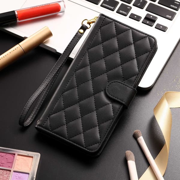 Etui til iPhone 15 Plus, sort Redmi Flip Wallet med kortholder, magnetisk