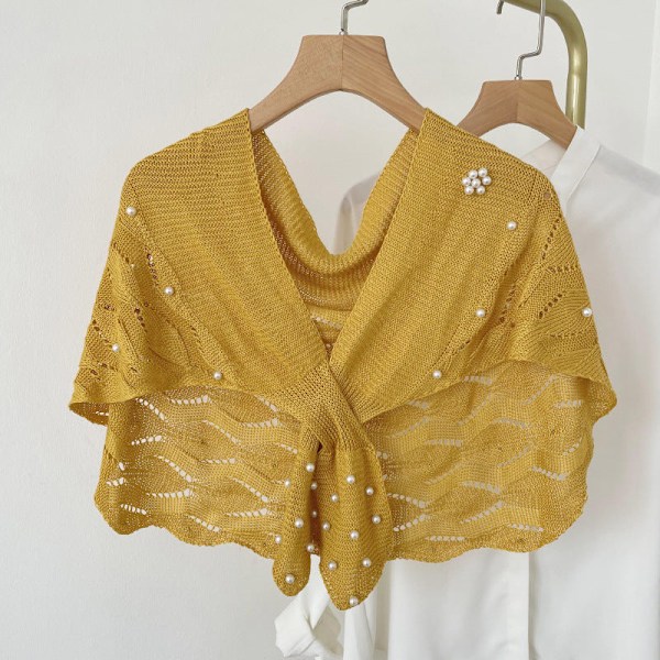 Dame falsk krage Avtakbar halv Sommer Nakke Beskyttelse Kni Ginger yellow