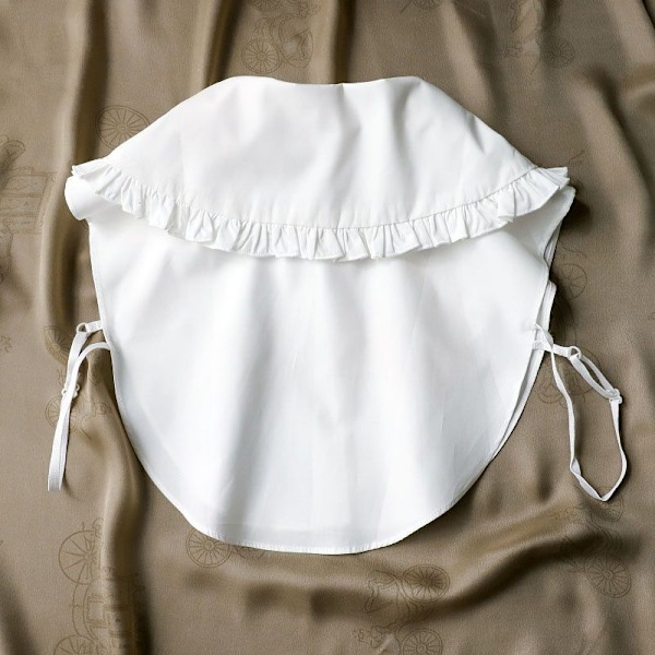 Naisten tekoviulus Nuken kaulus Rypytetty Monikäyttöinen Puhdas C High-end white ruffled round neck