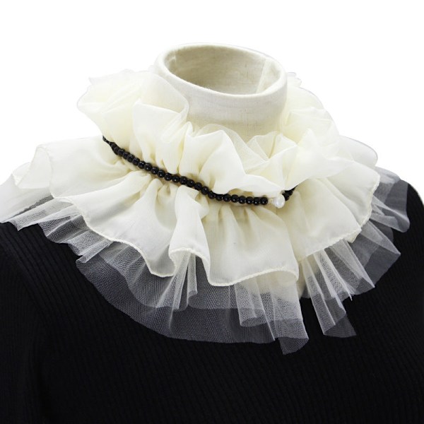 Dame falsk krage Avtakbar halv Vinter Skjerf Genser Jakke Beige Beige