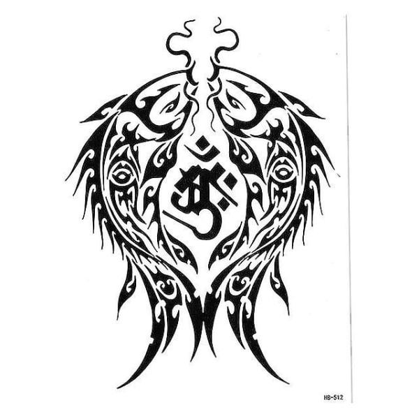 Tribal Temporary Tattoo Maori Turtle Polynesian Black Herr Kvinnor HB512