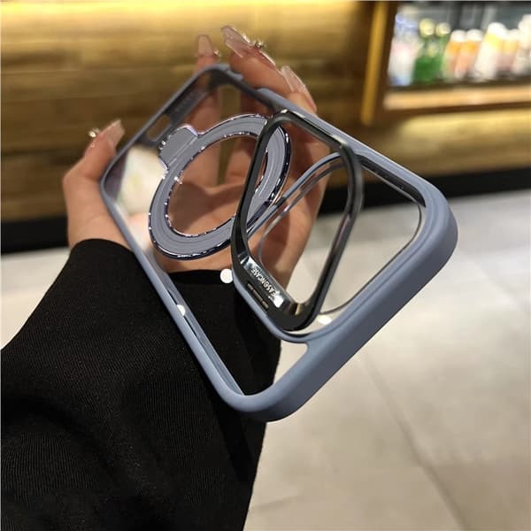 Etui til iPhone 16 Pro Magnetisk Stativ Linsedetalj Blå Noz30846