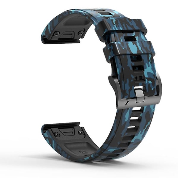Blå Blå Kamuflasje Silikon Klokkereim kompatibel med Garmin Fenix 7x