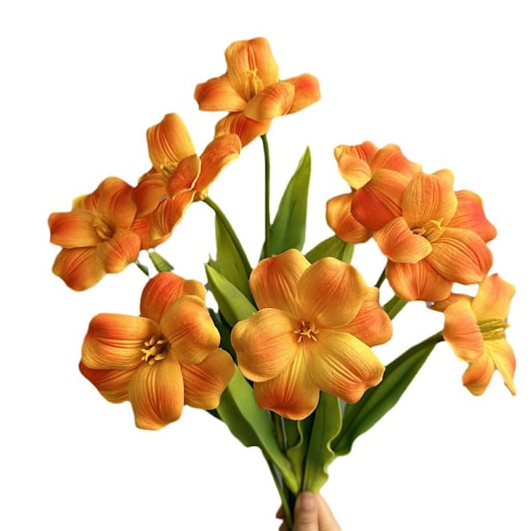 Højkvalitets PU Brun Tulipan Flap Blomst til Bryllupsdekoration i Hjemmet PU open tulip red