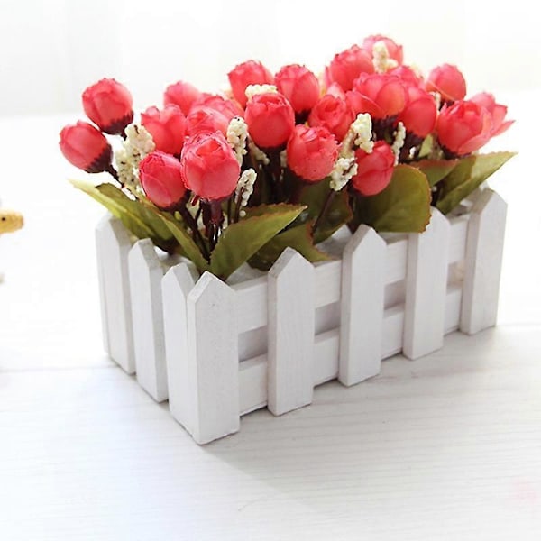 1 stk. Kunstig Blomsterknopp Gjerde Bonsai Hage Stue Fest Skrivebordsdekor Pink
