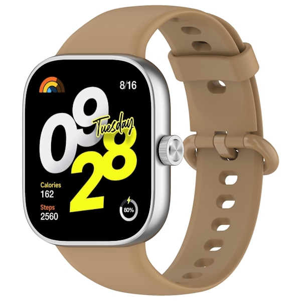 Kaffe Kaffe Färgglatt Spänne Silikonarmband kompatibelt med Redmi Watch 4