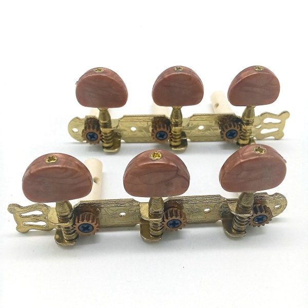 Nya 2st Guitar Tuning Pegs Professionella gitarrtillbehör, röd-brun