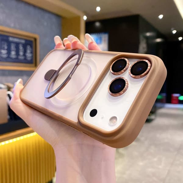 Etui til iPhone 16 Plus Skin Feel Mat Stand Linse Detalje Guld