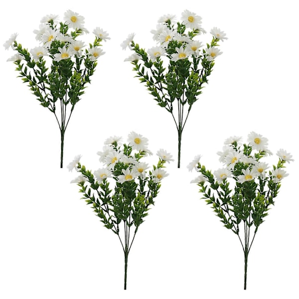 Simulert tusenfryd, krystallkrysantemum, plantevegggjerde, flerfarget bukett, møbeldekorasjon, fotograferingsrekvisitter White