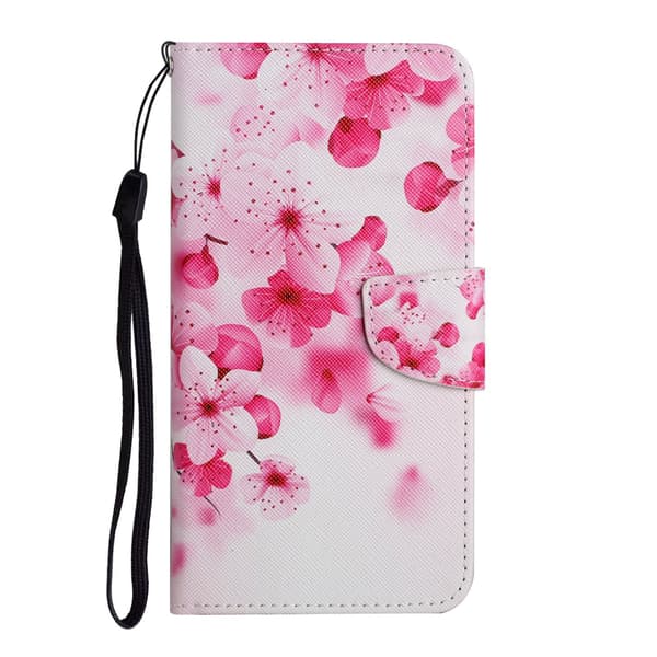 Etui til iPhone 13 Pro Max Rød blomst Malet Print Flip Wallet med Kortholder